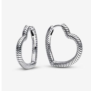 Pandora moments heart hoop charm earrings